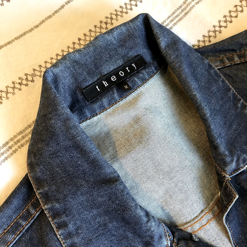 Cropped, stretchy Theory denim jacket
